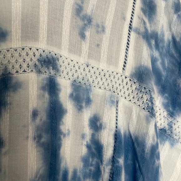 Aerie Blue Tie-Dye Boho Oversized Tunic Top Size XXS Bohemian Hippie - Picture 3 of 8